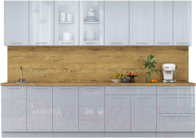 Кухонный гарнитур Интерлиния Мила Пластик 3.0 Б - фото
