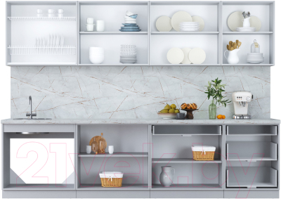 Кухонный гарнитур Интерлиния Мила Пластик 3.0 Б