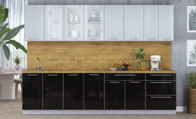 Кухонный гарнитур Интерлиния Мила Пластик 3.0 Б