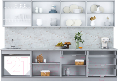 Кухонный гарнитур Интерлиния Мила Пластик 3.1 Б