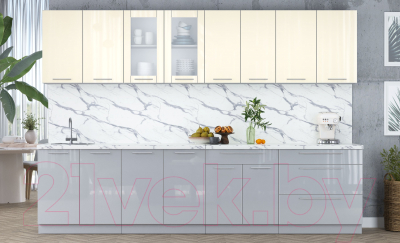 Кухонный гарнитур Интерлиния Мила Пластик 3.1 Б