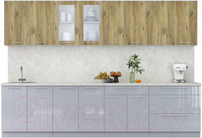 Кухонный гарнитур Интерлиния Мила Пластик 3.1 Б - фото