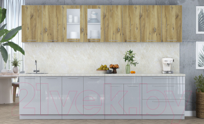 Кухонный гарнитур Интерлиния Мила Пластик 3.1 Б