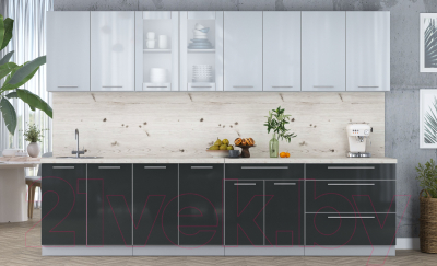 Кухонный гарнитур Интерлиния Мила Пластик 3.1 Б