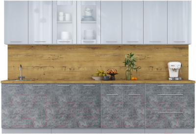 Кухонный гарнитур Интерлиния Мила Пластик 3.1 Б - фото