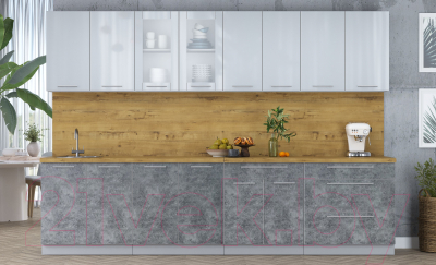 Кухонный гарнитур Интерлиния Мила Пластик 3.1 Б