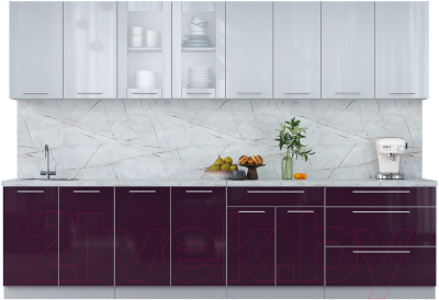 Кухонный гарнитур Интерлиния Мила Пластик 3.1 Б - фото