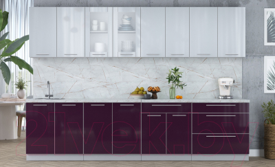 Кухонный гарнитур Интерлиния Мила Пластик 3.1 Б