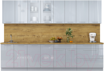 Кухонный гарнитур Интерлиния Мила Пластик 3.1 Б - фото