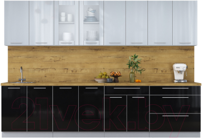 Кухонный гарнитур Интерлиния Мила Пластик 3.1 Б - фото