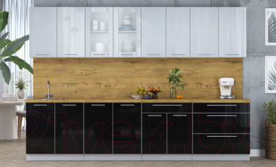 Кухонный гарнитур Интерлиния Мила Пластик 3.1 Б