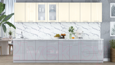 Кухонный гарнитур Интерлиния Мила Пластик 3.2 Б