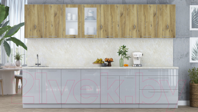 Кухонный гарнитур Интерлиния Мила Пластик 3.2 Б