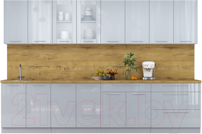 Кухонный гарнитур Интерлиния Мила Пластик 3.2 Б - фото