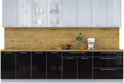 Кухонный гарнитур Интерлиния Мила Пластик 3.2 Б - фото