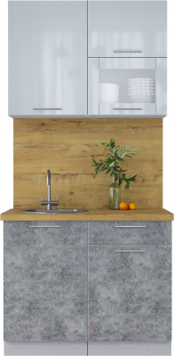 Кухонный гарнитур Интерлиния Мила Пластик 1.0 В - фото