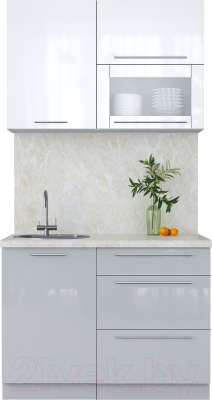 Кухонный гарнитур Интерлиния Мила Пластик 1.1 В - фото