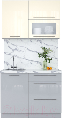 Кухонный гарнитур Интерлиния Мила Пластик 1.1 В - фото