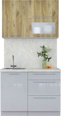 Кухонный гарнитур Интерлиния Мила Пластик 1.1 В - фото