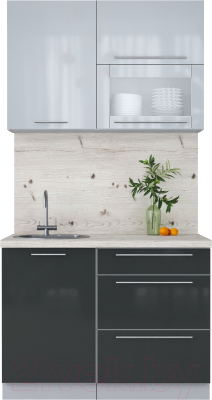 Кухонный гарнитур Интерлиния Мила Пластик 1.1 В - фото