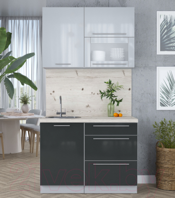 Кухонный гарнитур Интерлиния Мила Пластик 1.1 В