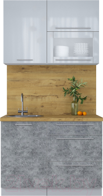 Кухонный гарнитур Интерлиния Мила Пластик 1.1 В - фото