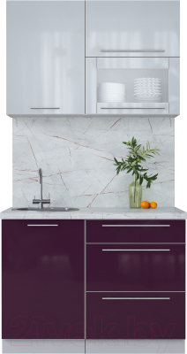 Кухонный гарнитур Интерлиния Мила Пластик 1.1 В - фото