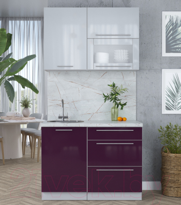 Кухонный гарнитур Интерлиния Мила Пластик 1.1 В