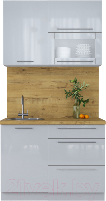 Кухонный гарнитур Интерлиния Мила Пластик 1.1 В - фото