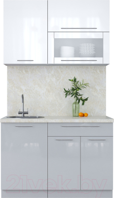 Кухонный гарнитур Интерлиния Мила Пластик 1.2 В - фото