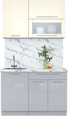 Кухонный гарнитур Интерлиния Мила Пластик 1.2 В - фото