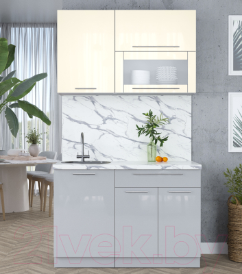 Кухонный гарнитур Интерлиния Мила Пластик 1.2 В