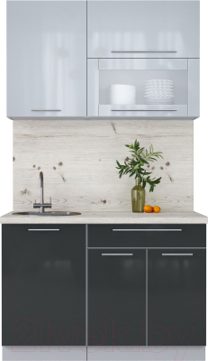 Кухонный гарнитур Интерлиния Мила Пластик 1.2 В - фото