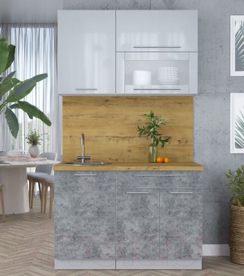 Кухонный гарнитур Интерлиния Мила Пластик 1.2 В