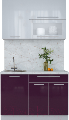 Кухонный гарнитур Интерлиния Мила Пластик 1.2 В - фото