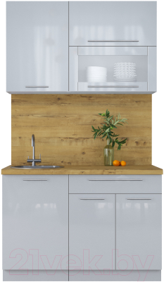 Кухонный гарнитур Интерлиния Мила Пластик 1.2 В - фото