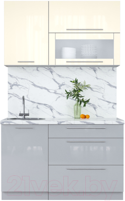 Кухонный гарнитур Интерлиния Мила Пластик 1.3 В - фото
