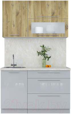 Кухонный гарнитур Интерлиния Мила Пластик 1.3 В - фото