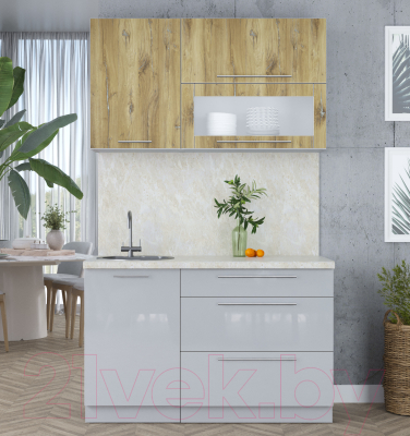 Кухонный гарнитур Интерлиния Мила Пластик 1.3 В