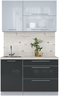 Кухонный гарнитур Интерлиния Мила Пластик 1.3 В - фото