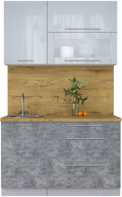 Кухонный гарнитур Интерлиния Мила Пластик 1.3 В - фото