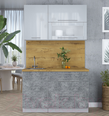 Кухонный гарнитур Интерлиния Мила Пластик 1.3 В