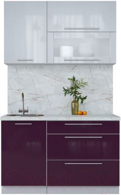 Кухонный гарнитур Интерлиния Мила Пластик 1.3 В - фото
