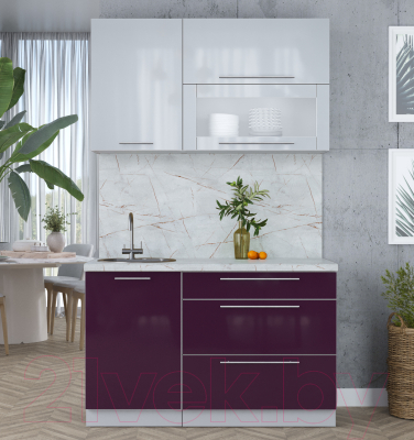 Кухонный гарнитур Интерлиния Мила Пластик 1.3 В