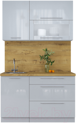 Кухонный гарнитур Интерлиния Мила Пластик 1.3 В - фото