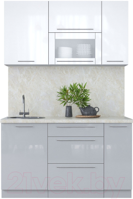 Кухонный гарнитур Интерлиния Мила Пластик 1.4 В - фото