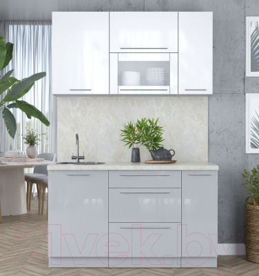 Кухонный гарнитур Интерлиния Мила Пластик 1.4 В