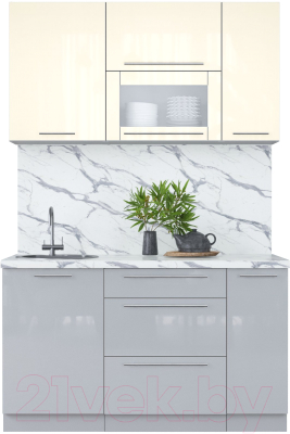 Кухонный гарнитур Интерлиния Мила Пластик 1.4 В - фото