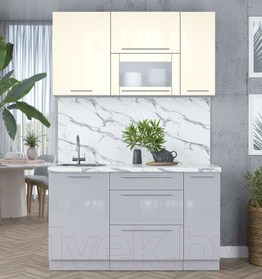 Кухонный гарнитур Интерлиния Мила Пластик 1.4 В