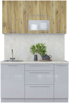 Кухонный гарнитур Интерлиния Мила Пластик 1.4 В - фото